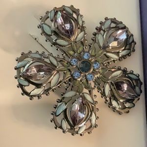 5 petal flower brooch Crazy Horse Liz Claiborne jewelry